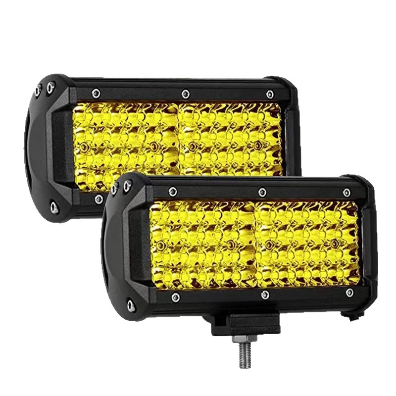 Baoyang Factory Direct Sales Car Led Work Light 48 Lights 144W Trinocular Long Strip Light Engineering Modified Spotlight
