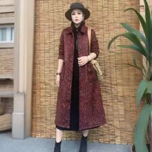 中年女装妈妈加绒加厚外套冬季宽松休闲大衣长款保暖气质风衣大衣