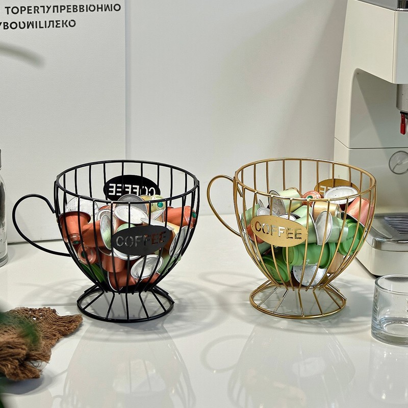 北欧スタイルのコーヒーカプセル収納アーティファクトカップ型鉄収納ラックスナックキャンディディスプレイラックコーヒーショップの装飾|undefined