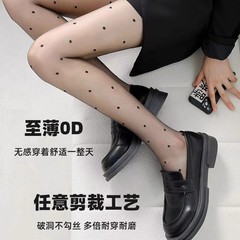 Polka-dot black stockings for women, ultra-thin spring/summer style—anti-snagging, sexy designs perfect for nightclub dancing; available in black 0D silk material, wholesale stock available.