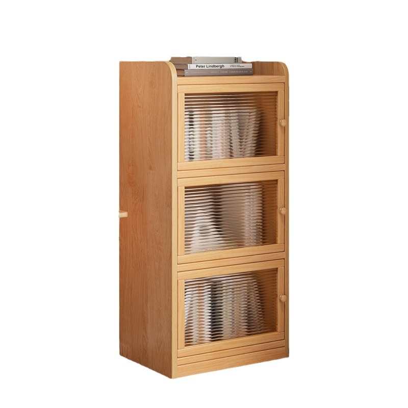 Gabinete de madera sólida pequeño gabinete junto al escritorio casero suelo a prueba de polvo gabinete estrecho de almacenamiento de la sala de estar gabinete bajo estante de pared