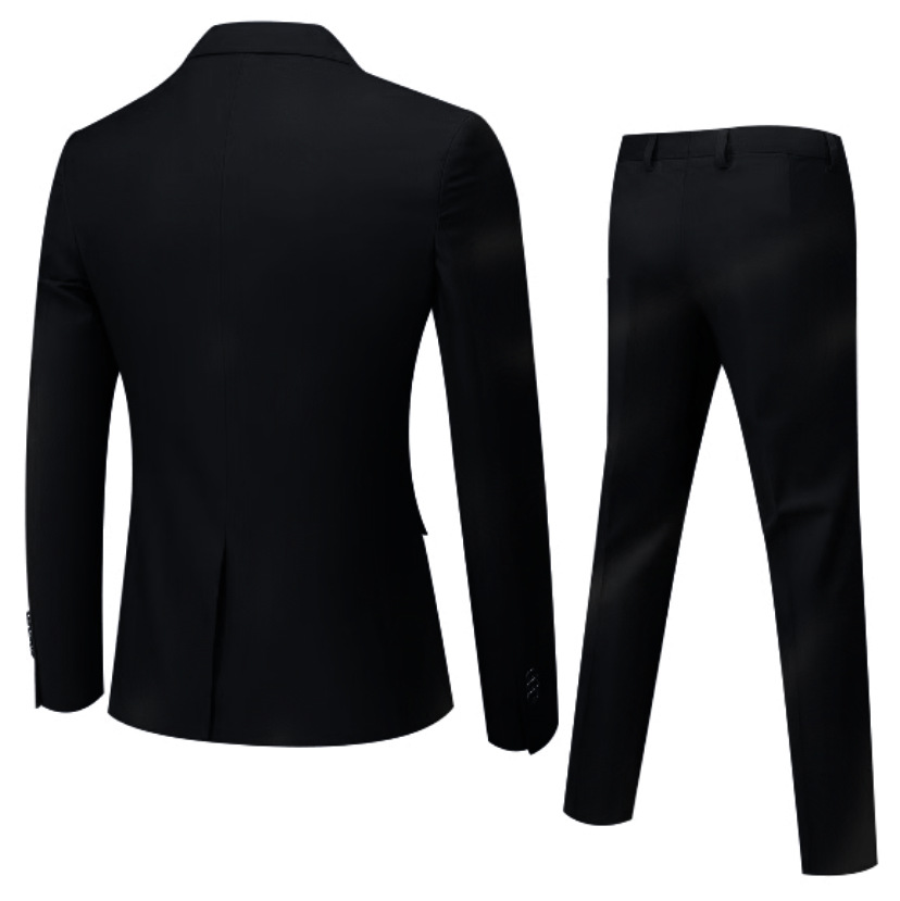 Traje de traje de los hombres negros estilo coreano slim fit negocios ropa formal profesional solo traje chaqueta de los hombres novio vestido de novia