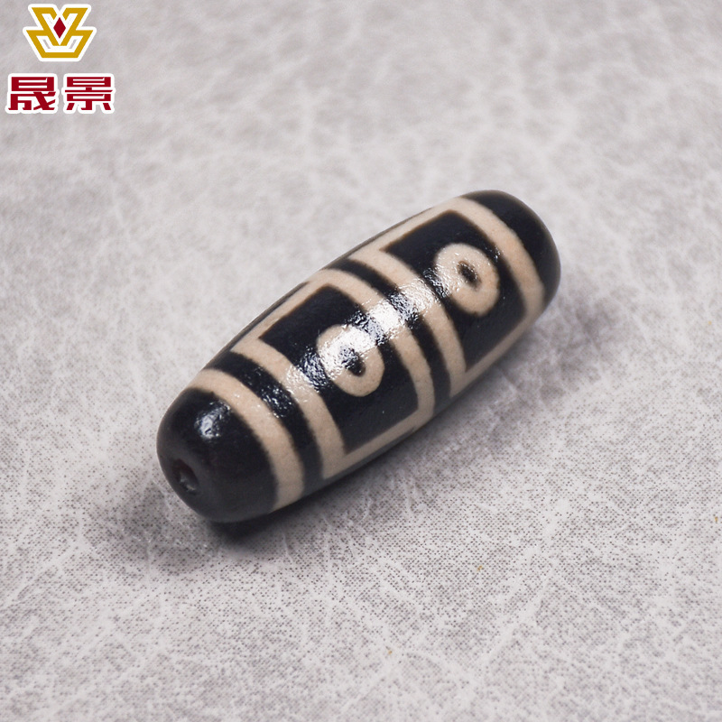 咖色包浆风化九眼三眼镶蚀工艺西藏天然玛瑙天珠項鍊工厂批发定制|undefined