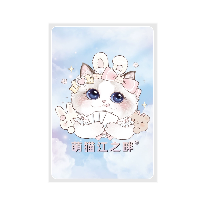 Cute Cat by the River Card Film cpp20 Silk 3inch Album Маленькая обложка для карт Плоский чехол для карт Защитная пленка для открыток Polaroid