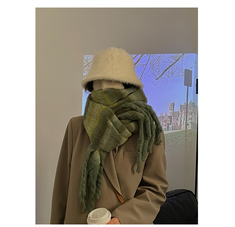 Instagram Cool Atmosphere~Brushed Colored for Autumn and Winter Scarf Fashion Item Warmth Gift Thick Tassels_voghion.com