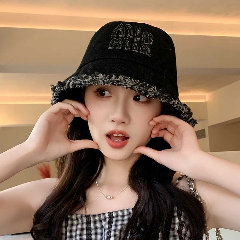 韩版秋季帽子女复古毛边牛仔渔夫帽户外遮脸百搭高级感显脸小盆帽|undefined