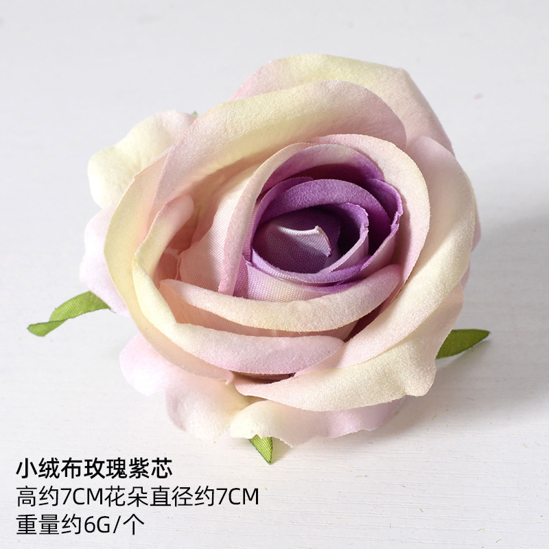 Simulación de flores falsas flores púrpura estilo Monet material DIY para la boda flor de broche flor flor flor flor de decoración diseño de guirnaldas