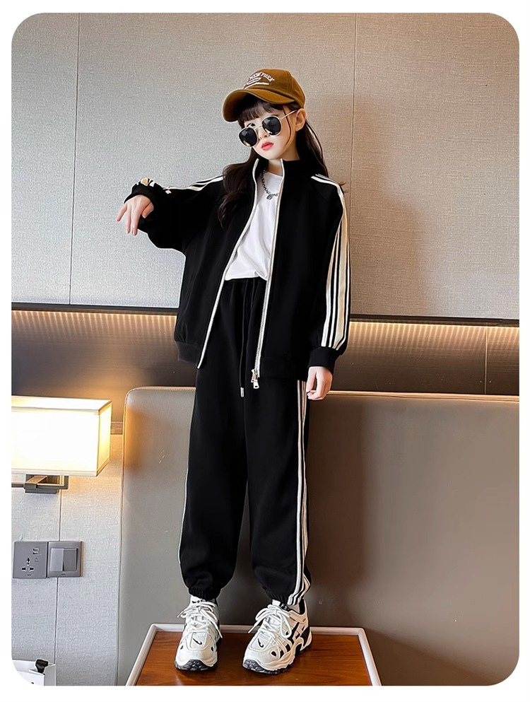 Mädchen Set 2023 Neue Netzwerk Rot Modische Chinesische Große Junge Frühling und Herbst Mode Casual Sport Zwei Stück_voghion.com