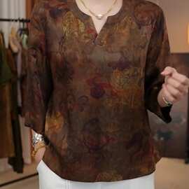 新款新中式风复古风宽松显百搭长袖衬衫女