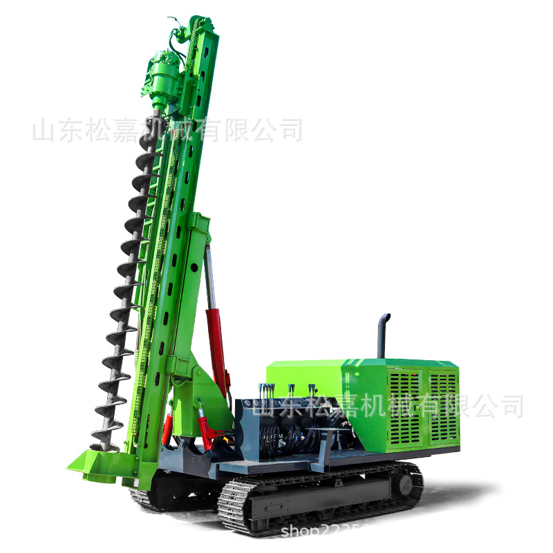 máquina de pilotes fotovoltaicos tipo rastreo máquina de perforación de pilotes de ingeniería de base de planta de energía solar máquina de perforación de perforación de tornillo hidráulica