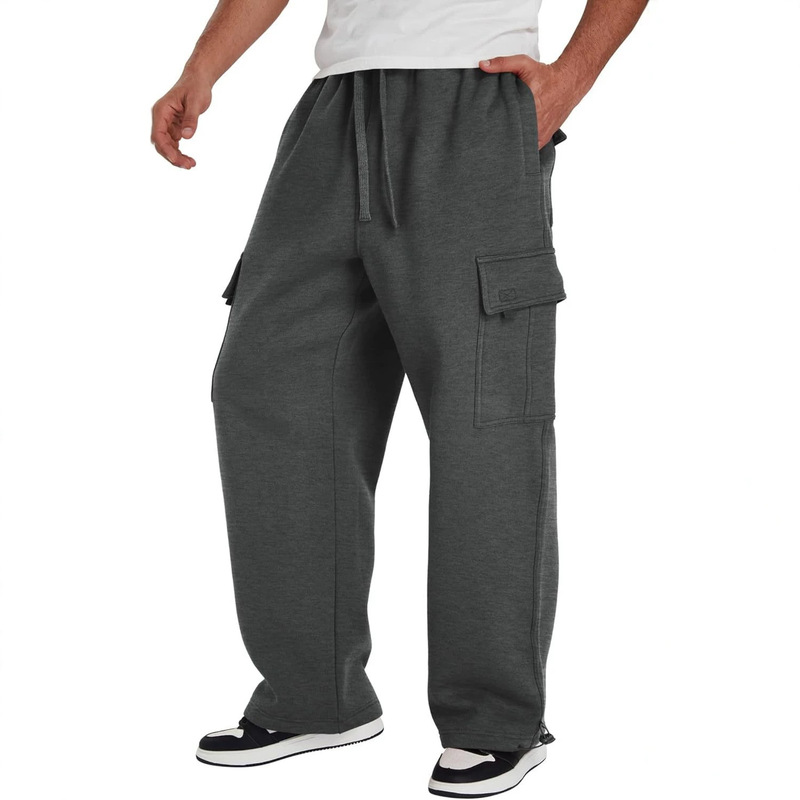 Men's Summer Sports Multi-Pocket Casual Pants for Fitness, Versatile, Fashionable, Loose Fit, Workwear Straight-Leg Trousers in Stock