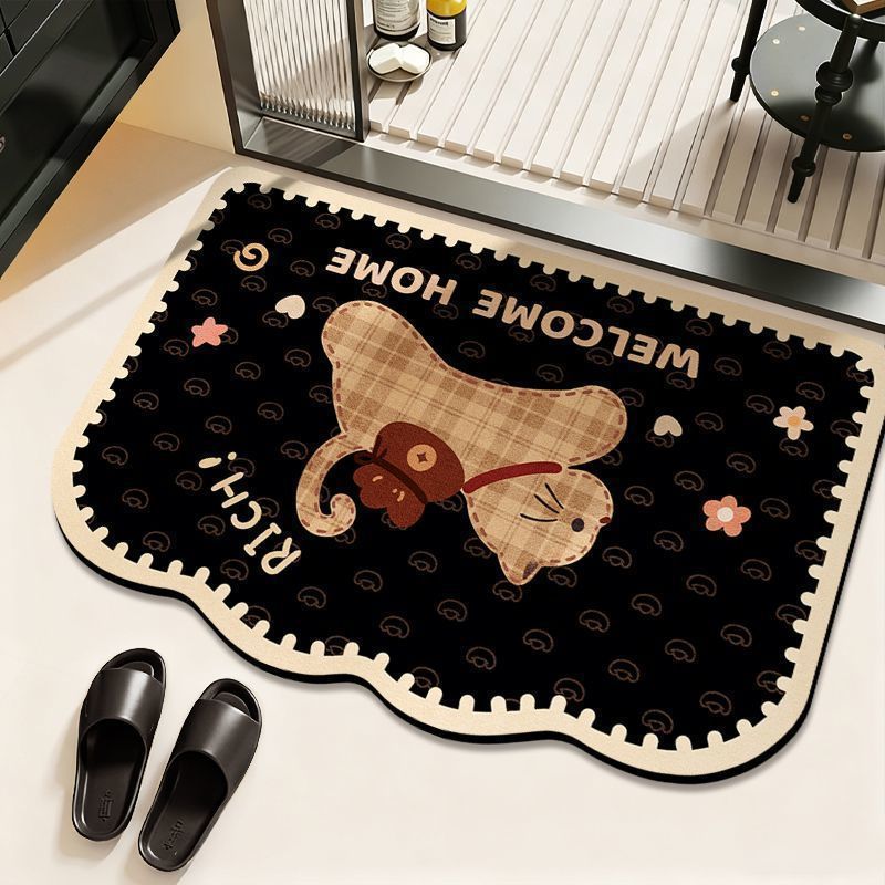 Black gold-money bag kitten-curved edge / 40*60cm (exclusive diatom mud)