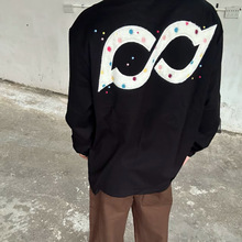 短袖T恤潮牌情侣打底衫夏季美式重磅字母新款长袖百搭卫衣外套潮