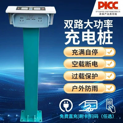 Socket Column for Residential Areas, Elektrikli avtomobil şarj cihazları - single-sided-column-with-socketswipe-card-charging-2200w-per-channel