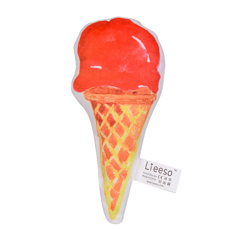 Bebé sonajero dibujos animados helado BB llamada mano agarre palo bebé calmante juguete Estilo nórdico helado sonajero juguete