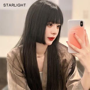 Cross-Border Hot-Selling Wig for Women with Long Hair, Princess Cut, Natural Realistic Full Wig, Medium-Long Slightly Curly Wig