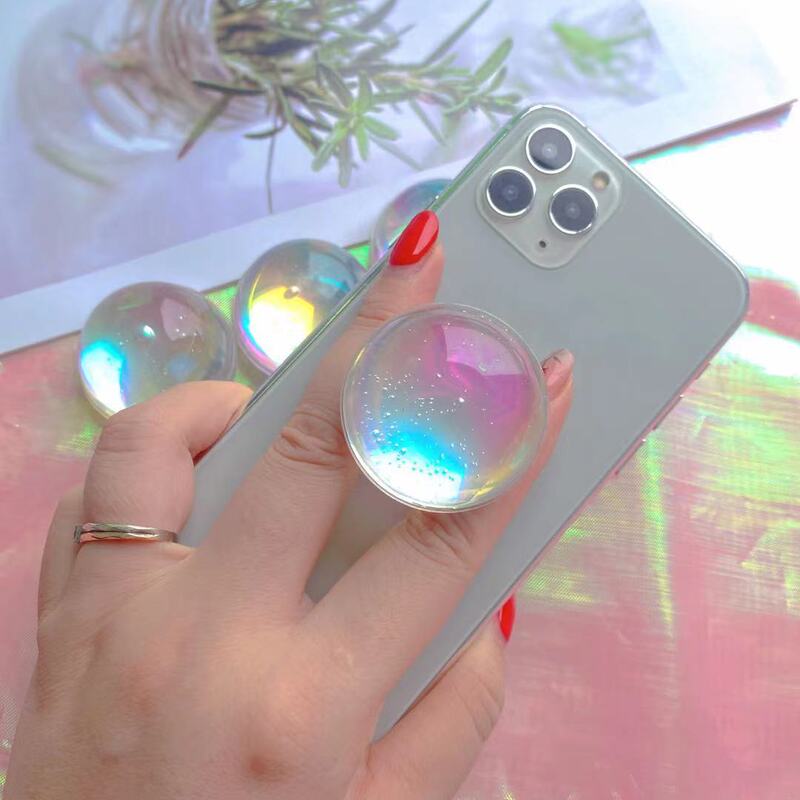 Korean Colorful Bubble Crystal Ball Telescopic Folding Air Cushion Bracket Desktop Bracket Mobile Phone Airbag Bracket