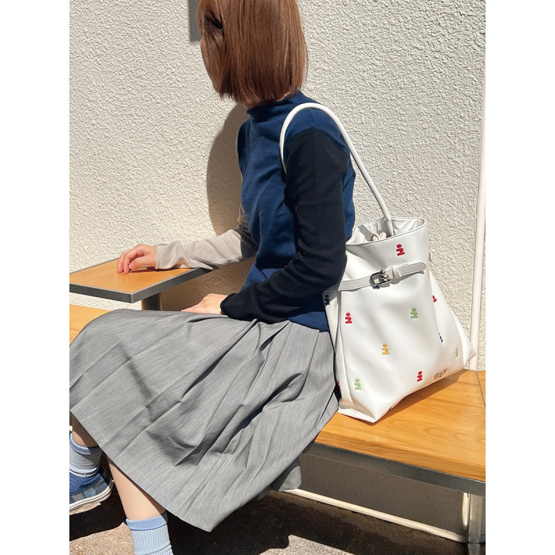 Tagi.《i》想象吸管包帆布hobo皮质大容量托特手提包|undefined