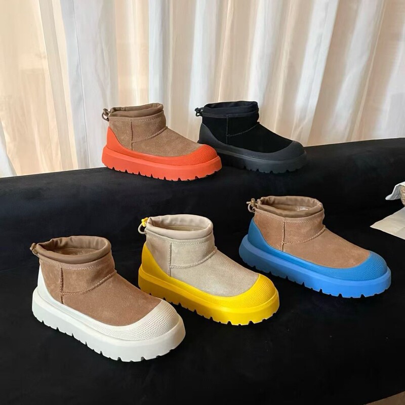 High-end 2026 winter round-toe sheepskin wool integrated low-top thick-soled lace-up thickened warm short boots snow boots cotton shoes High-end 2026 winter round-toe sheepskin wool integrated low-top thick-soled lace-up thickened warm short boots snow boots cotton shoes