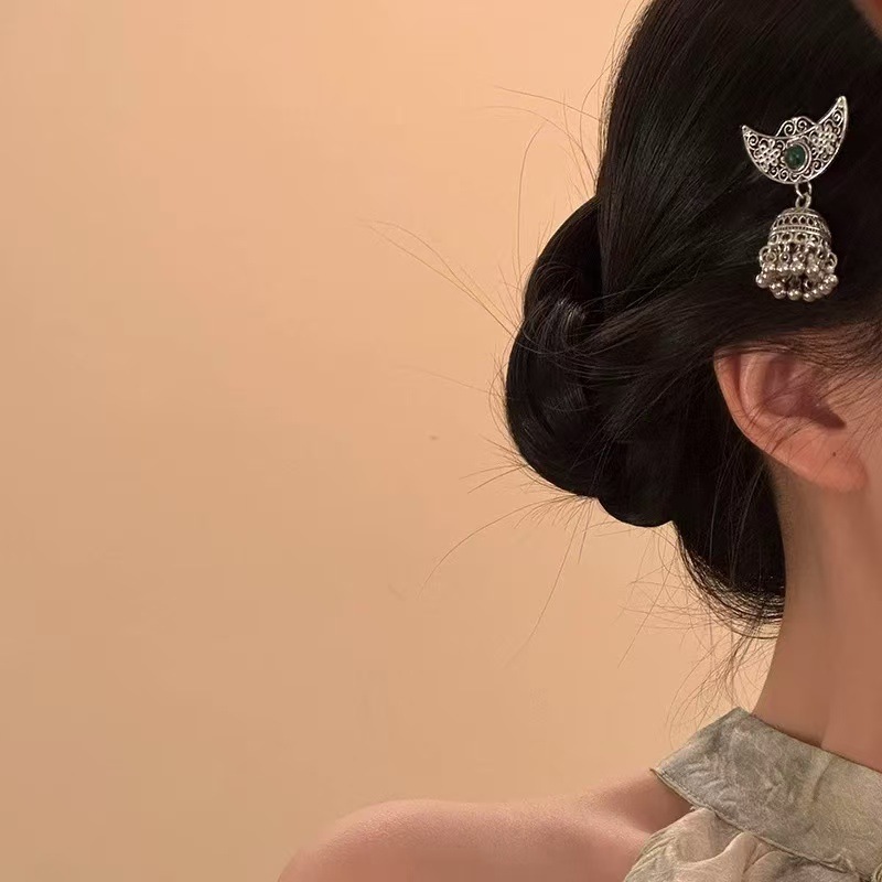 モンゴルのヘアピン モンゴルの透かし模様 ~ ニッチな合金のヘアピン ヘアアクセサリー 不規則なレトロなエスニックスタイル 多用途|undefined