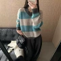 宽松新款条纹长袖毛衣