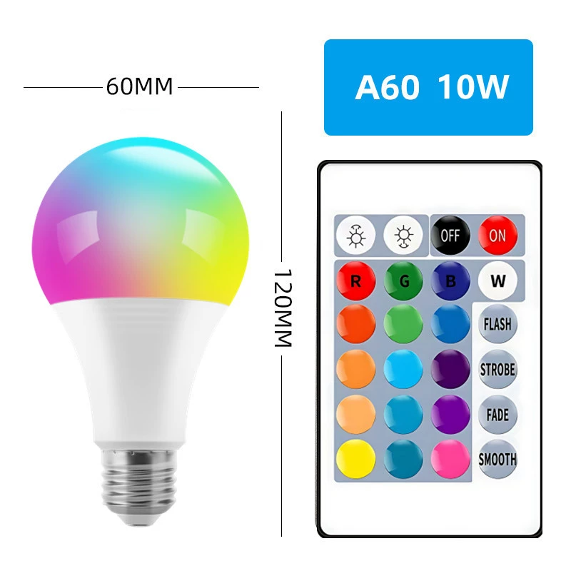Смарт-светодиодная лампа (LED), управление через приложение, RGB, изменение цвета 9W, эффект пузырей и граффити, пульт дистанционного управления