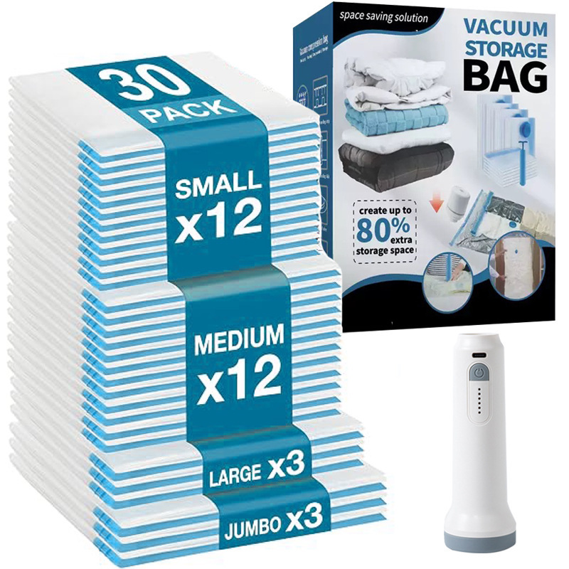 Cross-border transparent vacuum compression bags for quilts, air-extracting storage bags for clothes, quilts, and down jackets, specialized for packaging by the factory