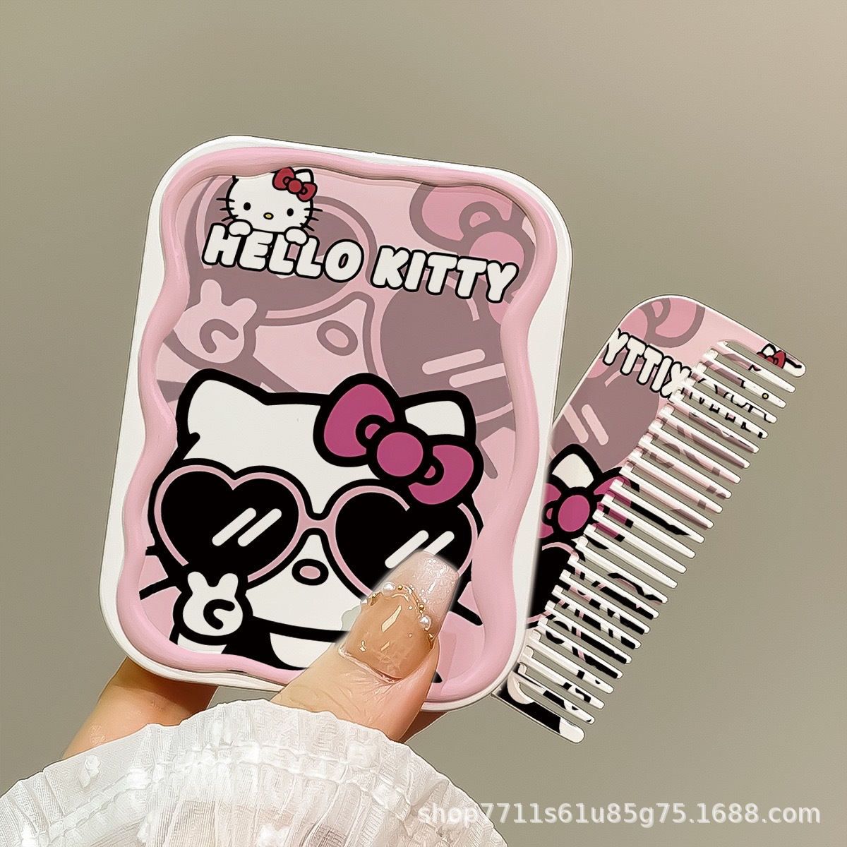 화장거울 + 같은 스타일의 빗 [헤이티캣 선글라스]