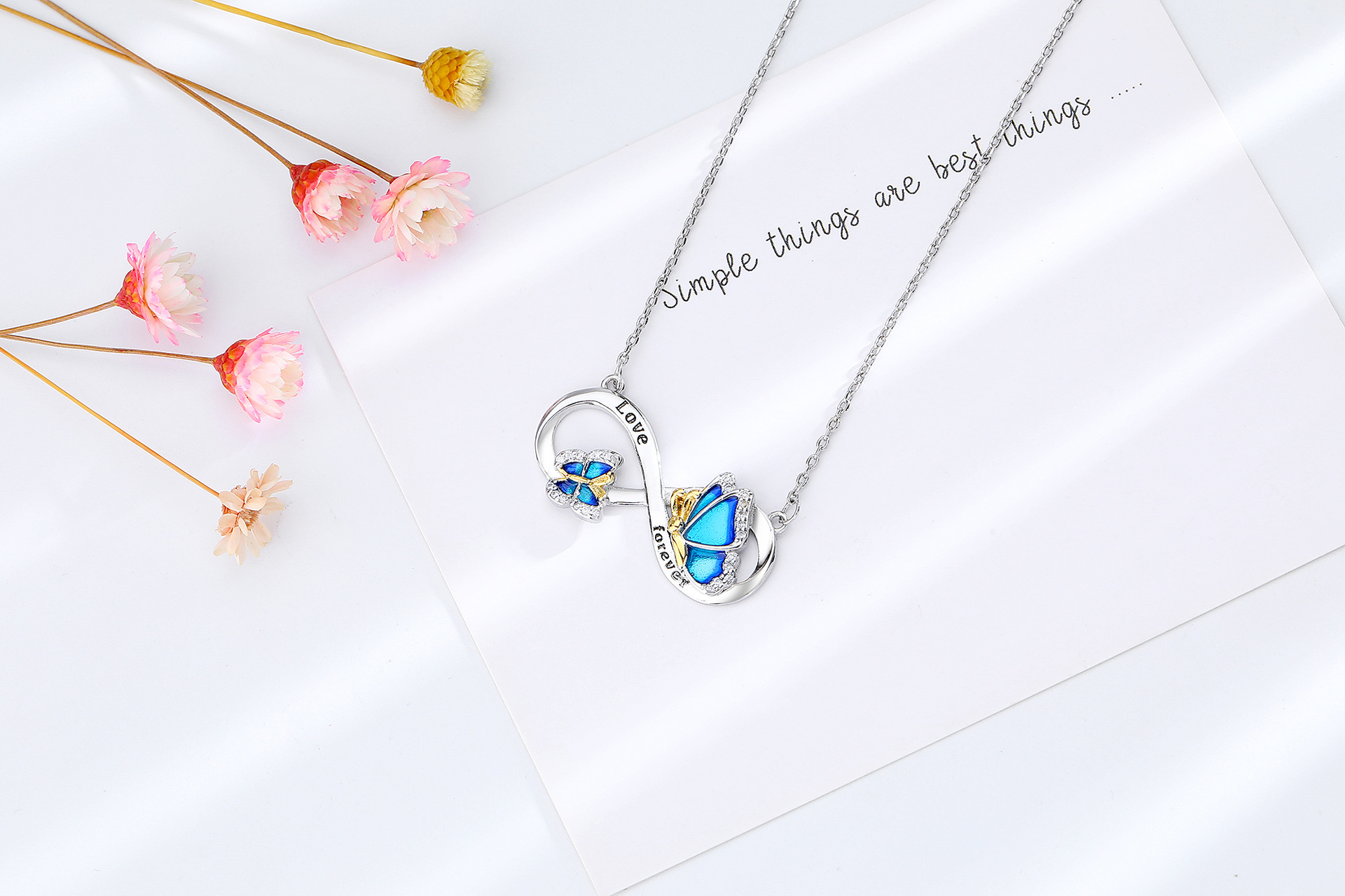 Fashion Butterfly Copper Inlay Rhinestones Pendant Necklace 1 Piece