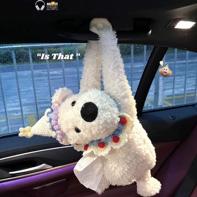 Car tissue box/set Car Inner Armrest Box Paper - snow-white-model-west-highland-car-tissue-bag