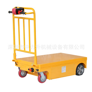 Electric hand-propelled flatbed trailer electric lifting platform truck for cargo transport small trailer electric handling flatbed truck