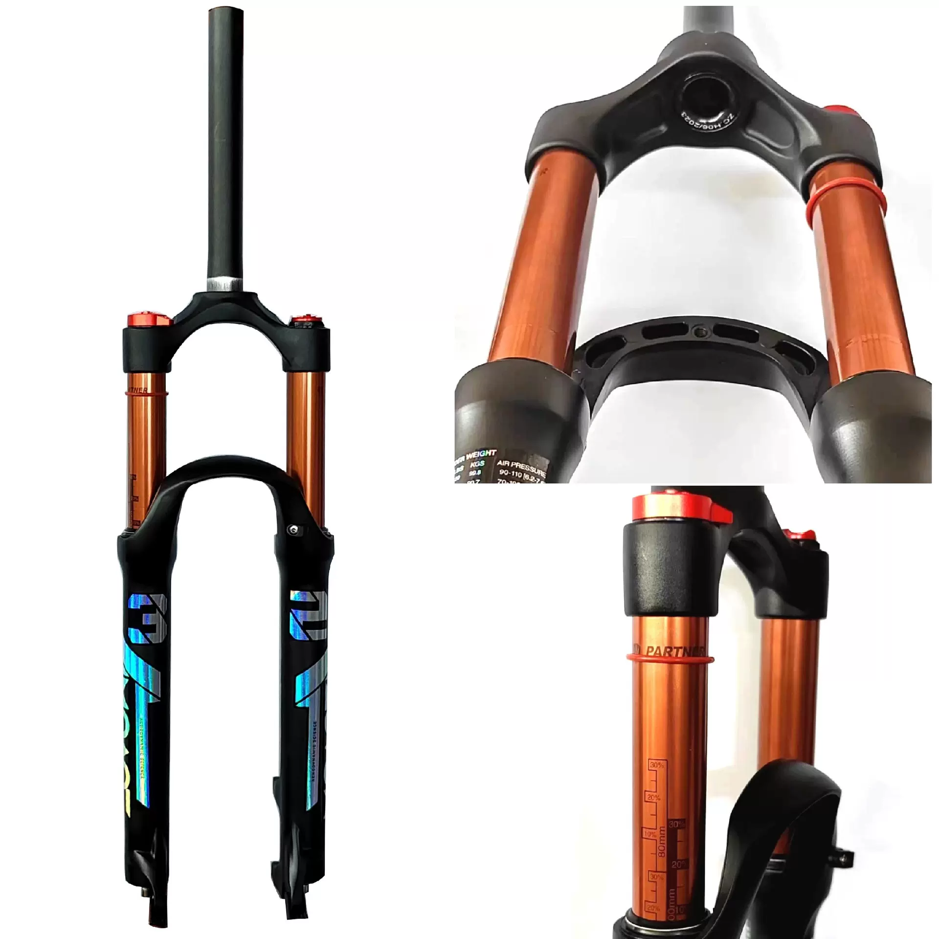 山地自行车前叉26 27.5 29寸减震避震气叉镁合金气压前叉配件