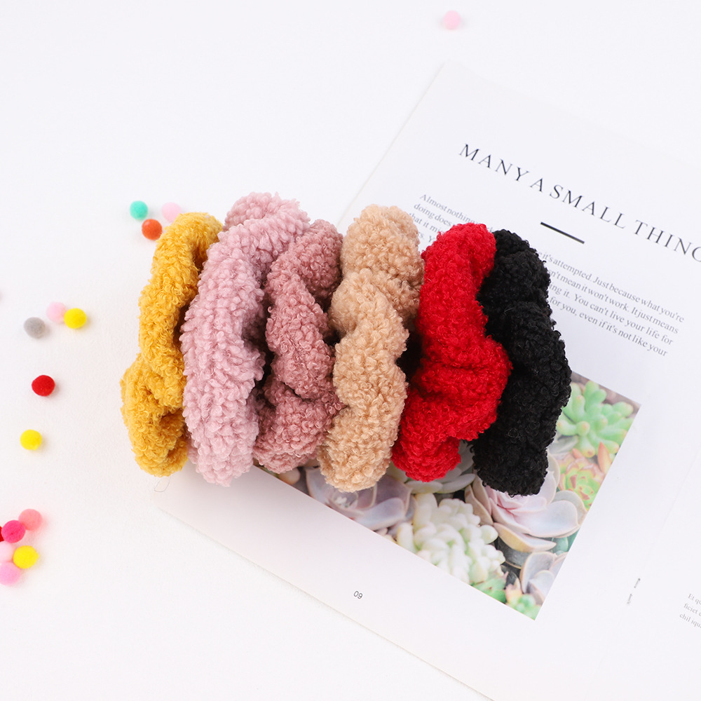 Wholesale Jewelry Korean New Plush Solid Color Hair Scrunchies Nihaojewelry display picture 4
