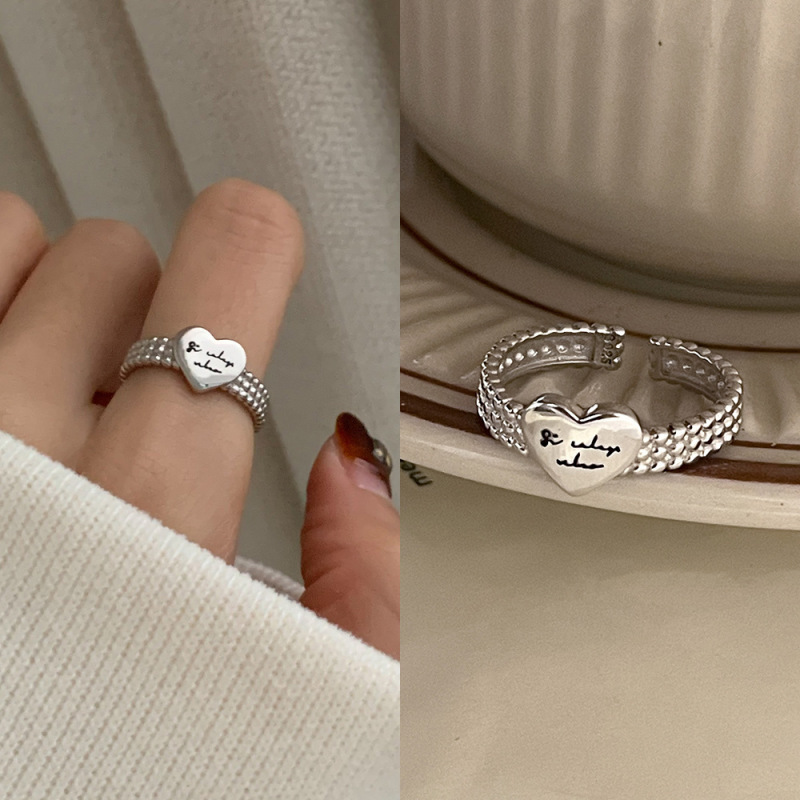 Xiaohongshu 新製品 S925 スターリングシルバーリング女性の夏インスタイルハイエンドニッチライト高級非退色シルバージュエリー|undefined