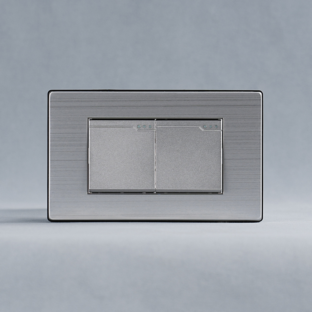 南美118K系列不锈钢面板二位开关10A 墙壁开关二开单控双控250V