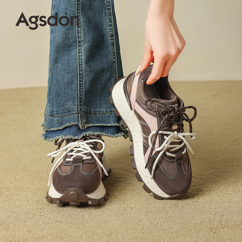 Augu Shi Deng grueso Gump zapatos para mujeres 2025 nuevo otoño retro zapatos de entrenamiento alemán zapatos deportivos casuales suaves ligeros