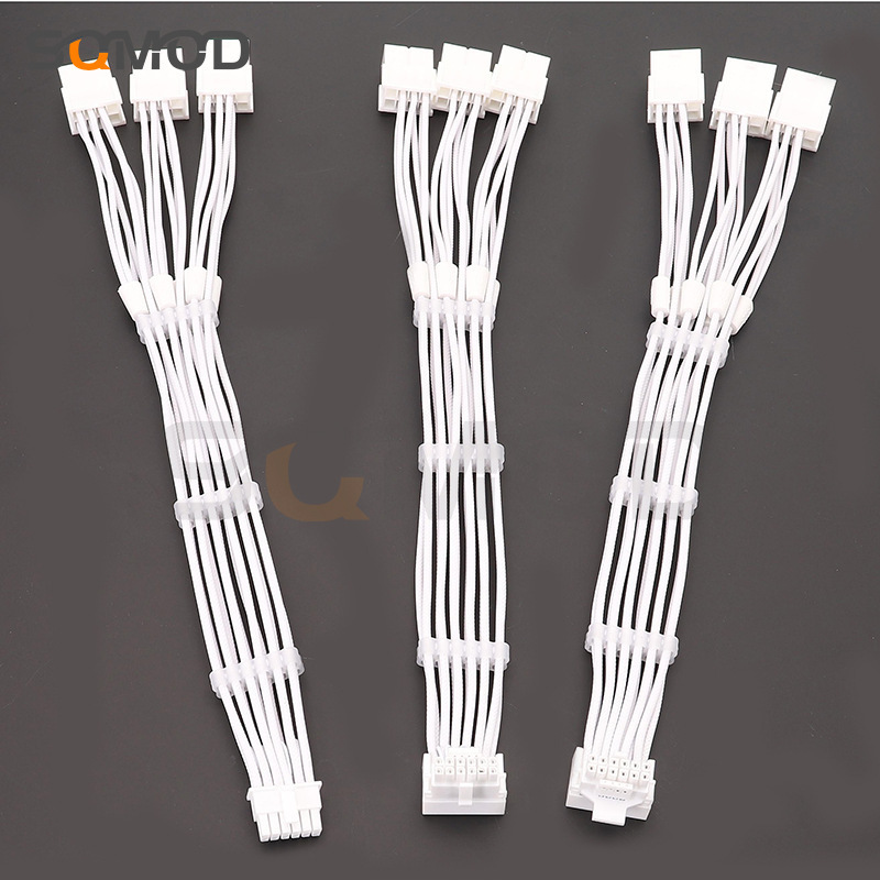 Rtx40 Series 3X8Pin 8Pin to 16Pin 12Vhpwr 90-Degree Elbow New Graphics Card Connection Cable White