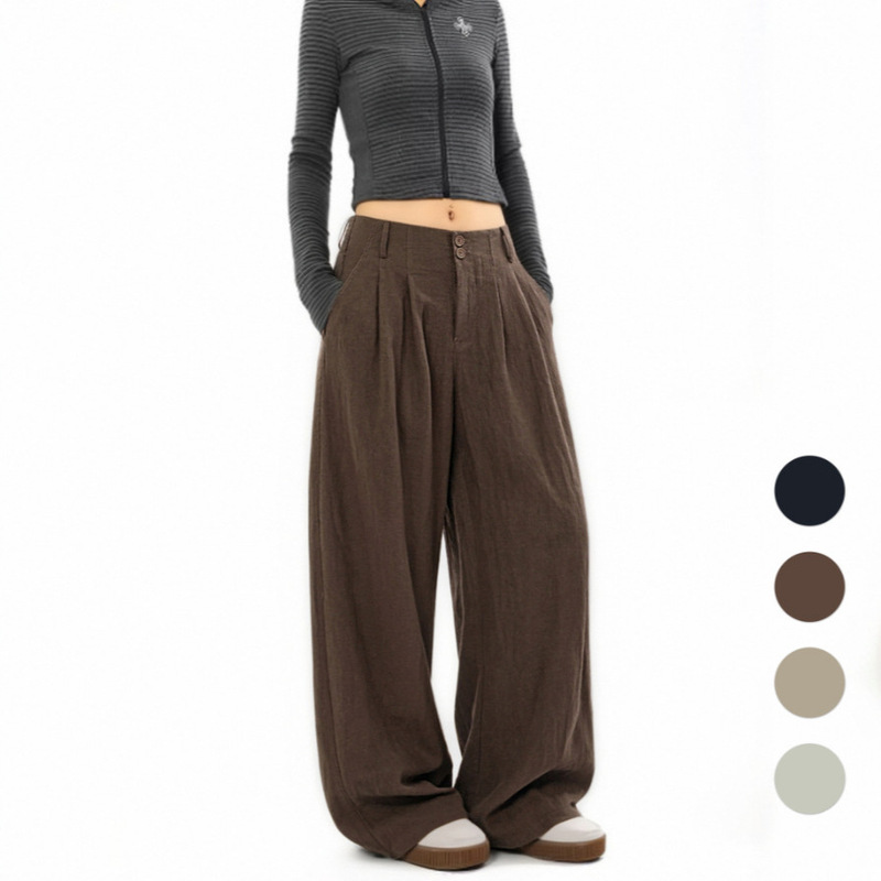 0382 Women's Tencel Linen Wide-Leg Pants, Summer Thin Style, No Waistband, Flowy Straight-Leg Casual Floor-Length Pants 0382 Women's Tencel Linen Wide-Leg Pants, Summer Thin Style, No Waistband, Flowy Straight-Leg Casual Floor-Length Pants