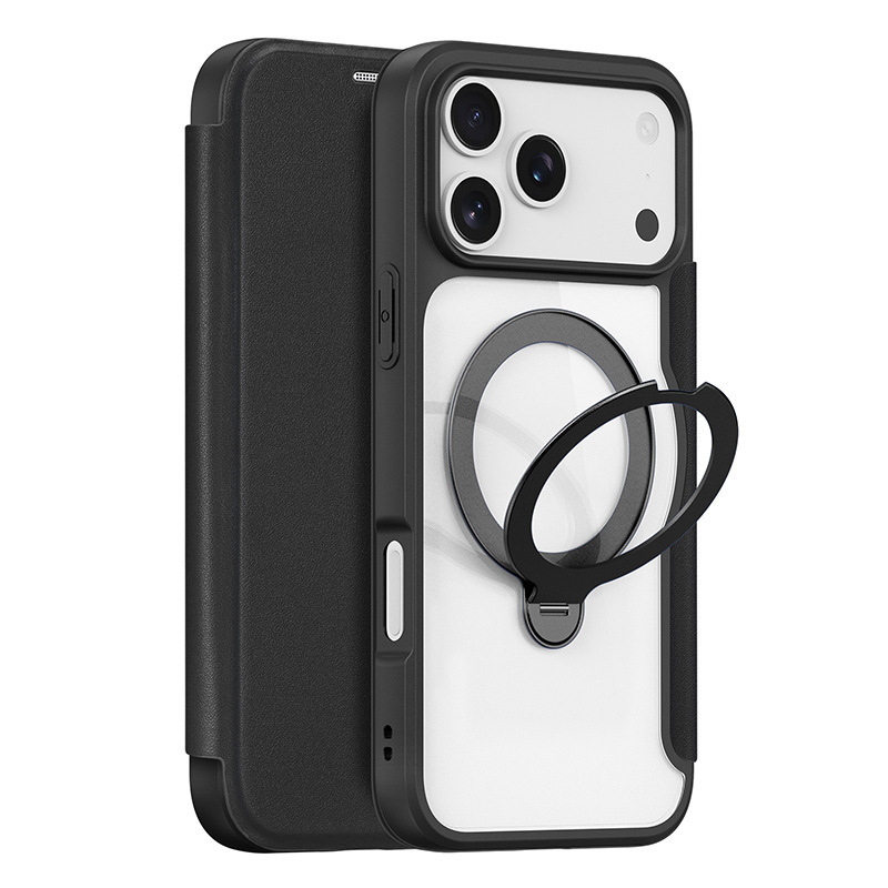 iPhone17 磁気ホルダー携帯電話ケース Apple 17 フリップタイプデュアルカードポケットビジネスレザーケース工場卸売に適しています|undefined