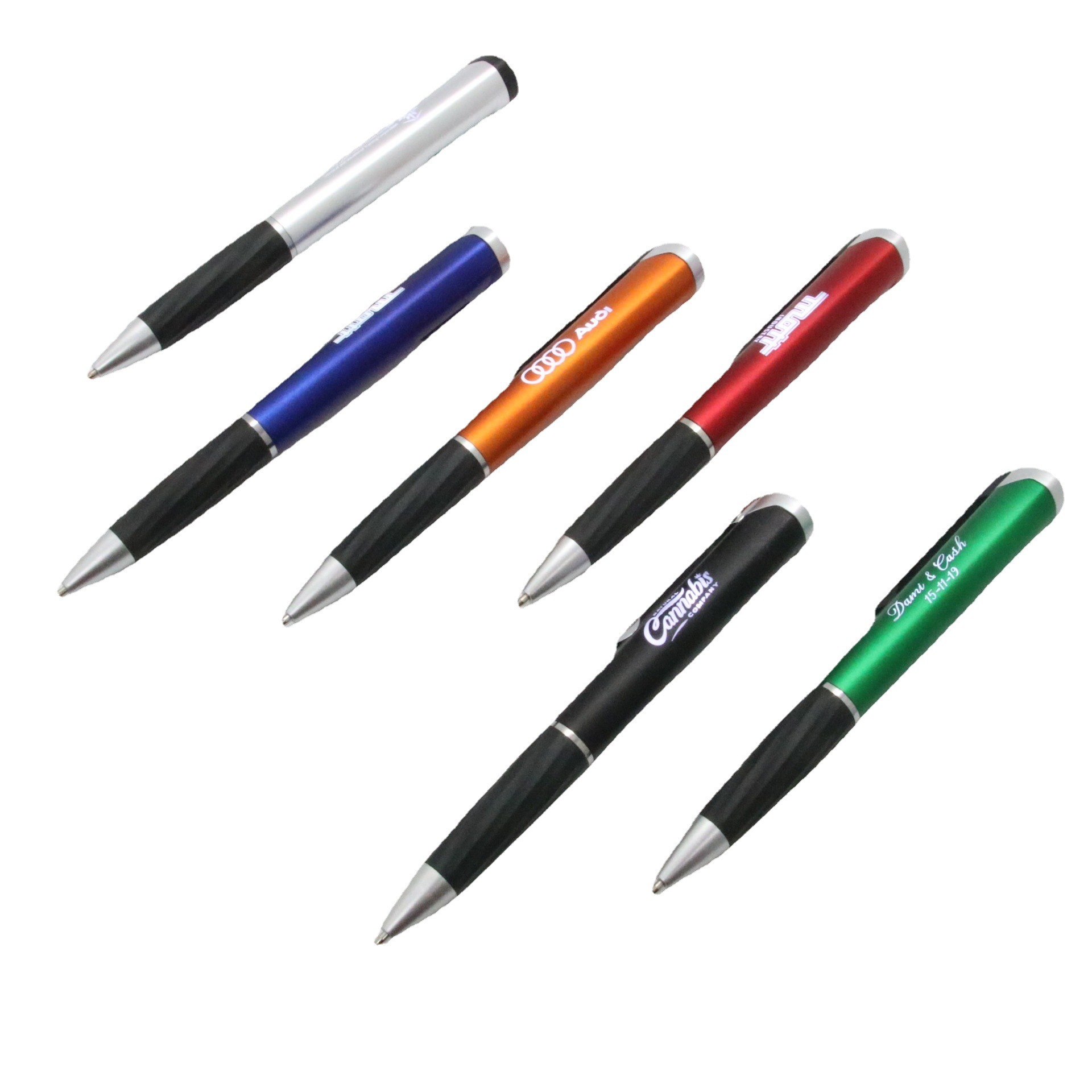 Pluma de la lámpara de plástico pluma LED pluma giratoria láser logo publicidad pluma transfronteriza caliente-venta bolígrafo en stock