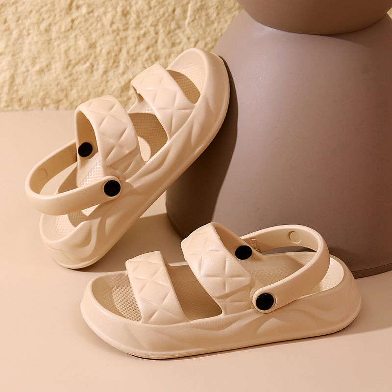 Stepping on excrement EVA thick-soled double-strap sandals for women's summer outdoor wear fashionable all-match non-slip beach sandals for women