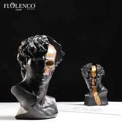 Creative Retro Minimalist Black Vinyl David Resin Ornament, Real Estate Office Living Room TV Stand, High-end Decor Small Sculpture