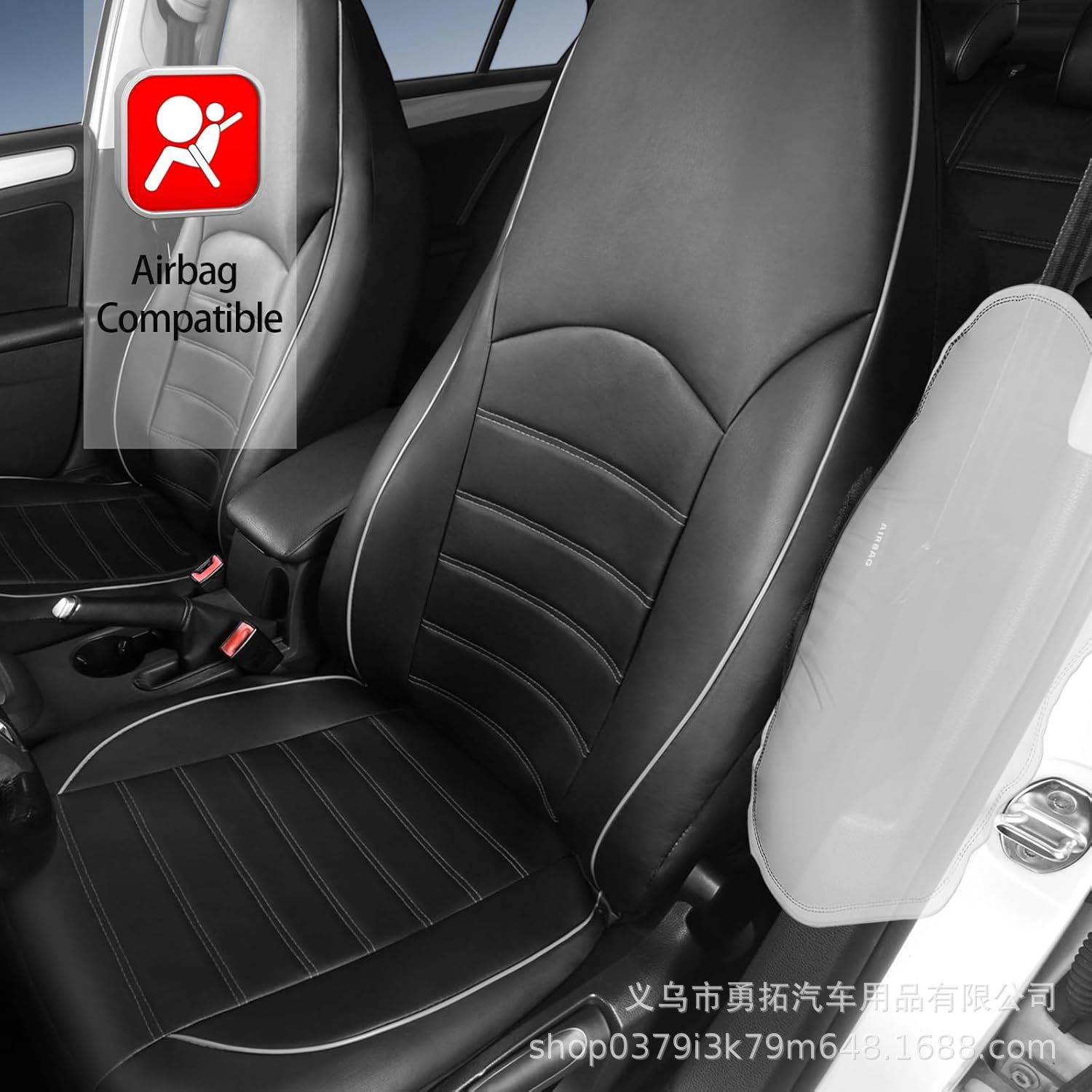 Cross-Border Hot-Selling Pu Double-Needle High-Back Leather Car Seat Cover Amazon Temu Mercado Libre Mexico