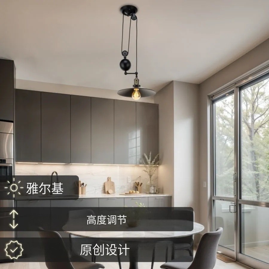 Chandelier estilo industrial restaurante bar creativo hierro forjado café bar escalera elevadora polea lámparas lujosas