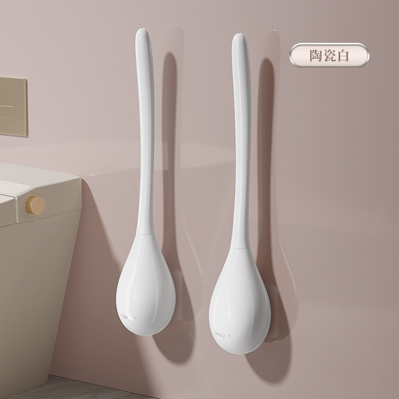 2024 nuevo cepillo de inodoro hogar sin ángulo muerto montado en la pared inodoro lavado artefacto crema estilo inodoro cepillo