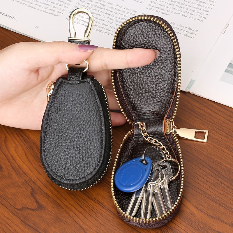 Litchi Pattern Car Key Bag, Unisex Car Key Storage Bag, Creative, Fashionable and Simple Keychain Pendant