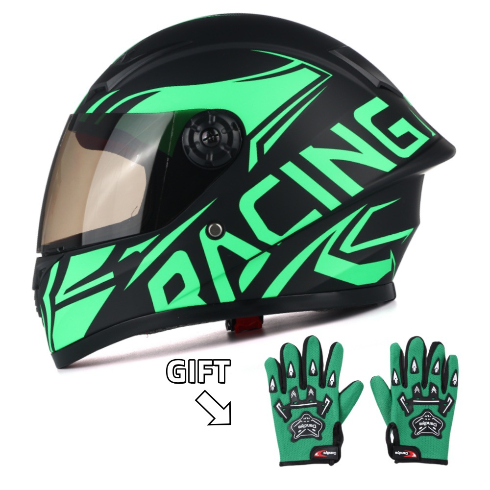 Matt black and green army + gloves
