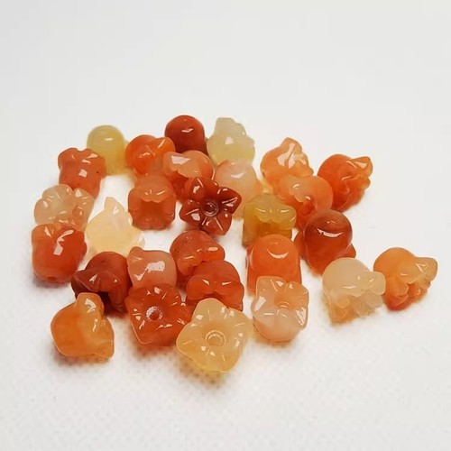 Golden silk jade three-color jade wind chime flower jewelry accessories diy braided bracelet earrings car hanging accessories accessories materials