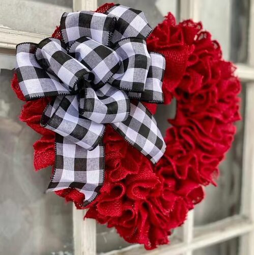 Cangyan  cross-border new door decorations fabric Valentine's Day wreath heart wall hanging holiday arrangement