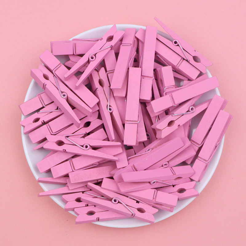 Ventas directas de fábrica 2.5 ~ 7,2 cm, clip de madera de color de madera, clip de almacenamiento, clip de foto de clip de madera pequeño, artesanía de madera